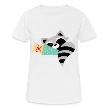 Écolier raton laveur - T-shirt respirant Femme - blanc - Devant - AI Model Female 172 dark (172cm)
