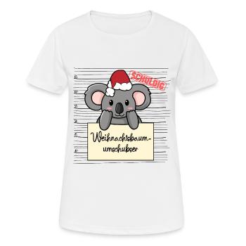 Weihnachtsbaum Umschubser Koala - Frauen T-Shirt atmungsaktiv - Weiß - Vorne - AI Model Female 172 dark (172cm)