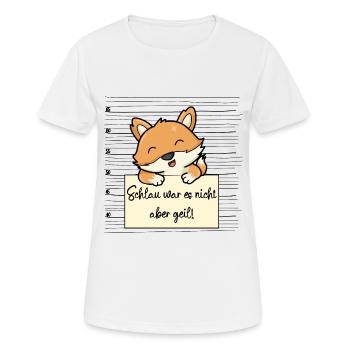 Fuchs lustiger Spruch humor Gefängnisbild - Frauen T-Shirt atmungsaktiv - Weiß - Vorne - AI Model Female 172 dark (172cm)