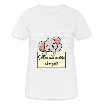 Elefant lustiger Spruch humor Gefängnisbild - Frauen T-Shirt atmungsaktiv - Weiß - Vorne - AI Model Female 172 dark (172cm)