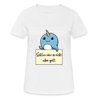 Narwal lustiger Spruch humor Gefängnisbild - Frauen T-Shirt atmungsaktiv - Weiß - Vorne - AI Model Female 172 dark (172cm)