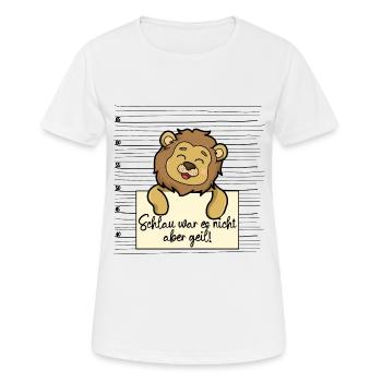 Löwe lustiger Spruch humor Gefängnisbild - Frauen T-Shirt atmungsaktiv - Weiß - Vorne - AI Model Female 172 dark (172cm)