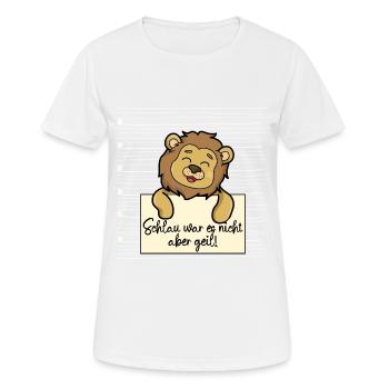 Löwe lustiger Spruch humor Gefängnisbild - Frauen T-Shirt atmungsaktiv - Weiß - Vorne - AI Model Female 172 dark (172cm)
