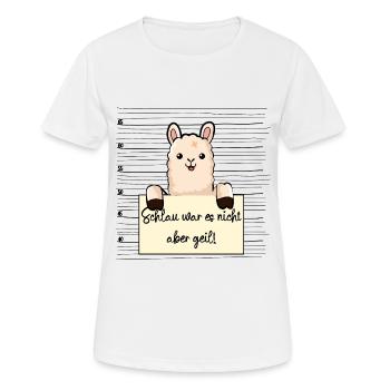 Lama lustiger Spruch humor Gefängnisbild - Frauen T-Shirt atmungsaktiv - Weiß - Vorne - AI Model Female 172 dark (172cm)