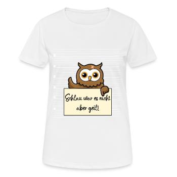 Eule lustiger Spruch humor Gefängnisbild - Frauen T-Shirt atmungsaktiv - Weiß - Vorne - AI Model Female 172 dark (172cm)