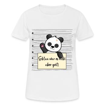 Panda lustiger Spruch humor Gefängnisbild - Frauen T-Shirt atmungsaktiv - Weiß - Vorne - AI Model Female 172 dark (172cm)