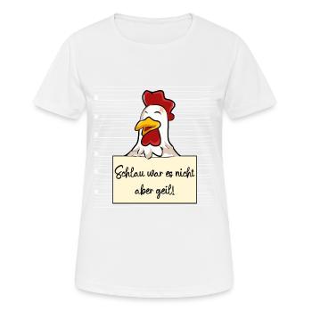 Huhn lustiger Spruch humor Gefängnisbild - Frauen T-Shirt atmungsaktiv - Weiß - Vorne - AI Model Female 172 dark (172cm)