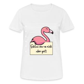 Flamingo lustiger Spruch humor Gefängnisbild - Frauen T-Shirt atmungsaktiv - Weiß - Vorne - AI Model Female 172 dark (172cm)