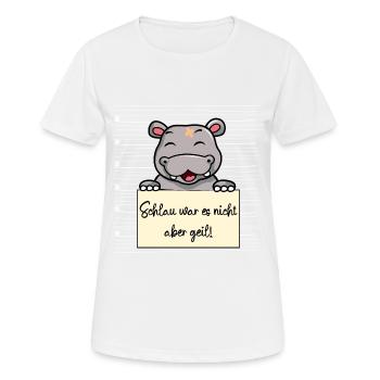 Nilpferd lustiger Spruch humor Gefängnisbild - Frauen T-Shirt atmungsaktiv - Weiß - Vorne - AI Model Female 172 dark (172cm)