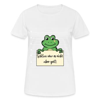 Frosch lustiger Spruch humor Gefängnisbild - Frauen T-Shirt atmungsaktiv - Weiß - Vorne - AI Model Female 172 dark (172cm)