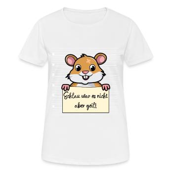 Hamster lustiger Spruch humor Gefängnisbild - Frauen T-Shirt atmungsaktiv - Weiß - Vorne - AI Model Female 172 dark (172cm)