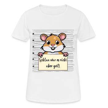 Hamster lustiger Spruch humor Gefängnisbild - Frauen T-Shirt atmungsaktiv - Weiß - Vorne - AI Model Female 172 dark (172cm)