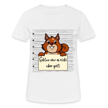 Eichhörnchen lustiger Spruch humor Gefängnisbild - Frauen T-Shirt atmungsaktiv - Weiß - Vorne - AI Model Female 172 dark (172cm)