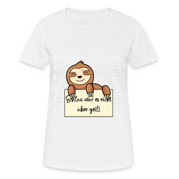 Faultier lustiger Spruch humor Gefängnisbild - Frauen T-Shirt atmungsaktiv - Weiß - Vorne - AI Model Female 172 dark (172cm)