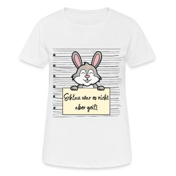 Hase lustiger Spruch humor Gefängnisbild - Frauen T-Shirt atmungsaktiv - Weiß - Vorne - AI Model Female 172 dark (172cm)