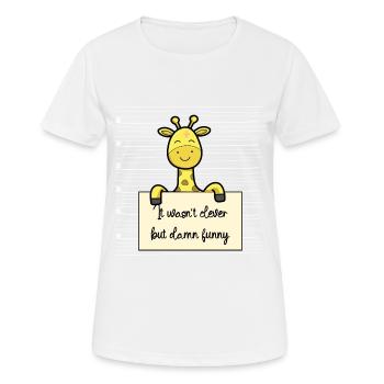 Giraffe lustiger Spruch humor Gefängnisbild - Frauen T-Shirt atmungsaktiv - Weiß - Vorne - AI Model Female 172 dark (172cm)