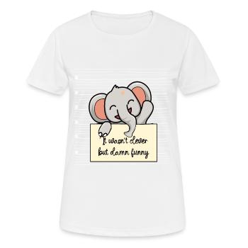 Elefant lustiger Spruch humor Gefängnisbild - Frauen T-Shirt atmungsaktiv - Weiß - Vorne - AI Model Female 172 dark (172cm)