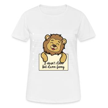 Löwe lustiger Spruch humor Gefängnisbild - Frauen T-Shirt atmungsaktiv - Weiß - Vorne - AI Model Female 172 dark (172cm)