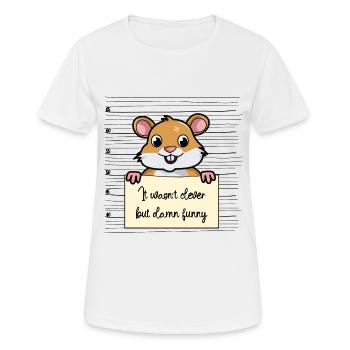 Hamster lustiger Spruch humor Gefängnisbild - Frauen T-Shirt atmungsaktiv - Weiß - Vorne - AI Model Female 172 dark (172cm)