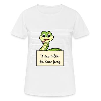 Schlange lustiger Spruch humor Gefängnisbild - Frauen T-Shirt atmungsaktiv - Weiß - Vorne - AI Model Female 172 dark (172cm)