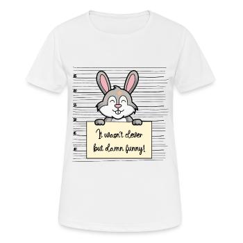 Hase lustiger Spruch humor Gefängnisbild - Frauen T-Shirt atmungsaktiv - Weiß - Vorne - AI Model Female 172 dark (172cm)