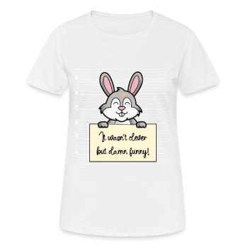 Hase lustiger Spruch humor Gefängnisbild - Frauen T-Shirt atmungsaktiv - Weiß - Vorne - AI Model Female 172 dark (172cm)