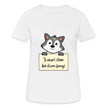 Wolf lustiger Spruch humor Gefängnisbild - Frauen T-Shirt atmungsaktiv - Weiß - Vorne - AI Model Female 172 dark (172cm)