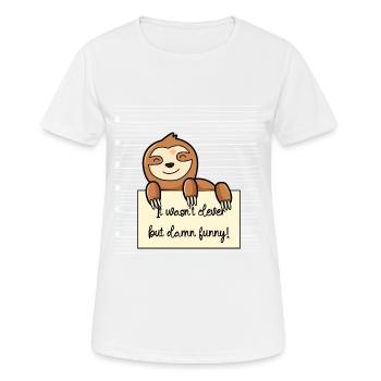 Faultier lustiger Spruch humor Gefängnisbild - Frauen T-Shirt atmungsaktiv - Weiß - Vorne - AI Model Female 172 dark (172cm)