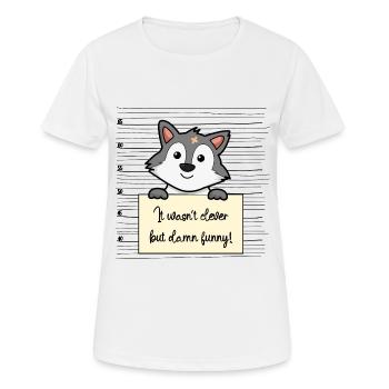 Wolf lustiger Spruch humor Gefängnisbild - Frauen T-Shirt atmungsaktiv - Weiß - Vorne - AI Model Female 172 dark (172cm)