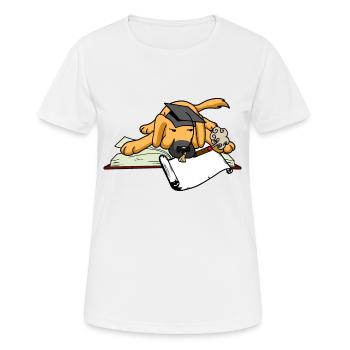 Hund Student Studium Uni Universität Gelehrter Abi - Frauen T-Shirt atmungsaktiv - Weiß - Vorne - AI Model Female 172 dark (172cm)