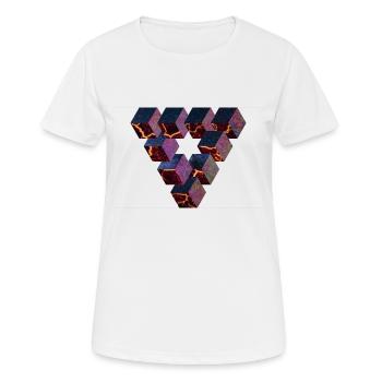 triangle Geo - T-shirt respirant Femme - blanc - Devant - AI Model Female 172 dark (172cm)