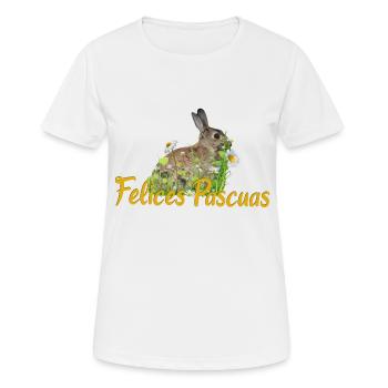 felices pascuas Frohe Ostern - Frauen T-Shirt atmungsaktiv - Weiß - Vorne - AI Model Female 172 dark (172cm)