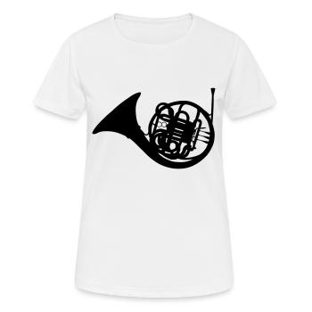 Horn Musikinstrument - Frauen T-Shirt atmungsaktiv - Weiß - Vorne - AI Model Female 172 dark (172cm)