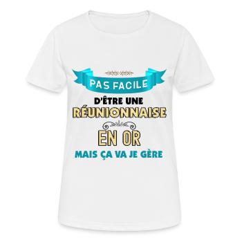 Réunionnaise Géniale Pour Maman Amie Famille - T-shirt respirant Femme - blanc - Devant - AI Model Female 172 dark (172cm)