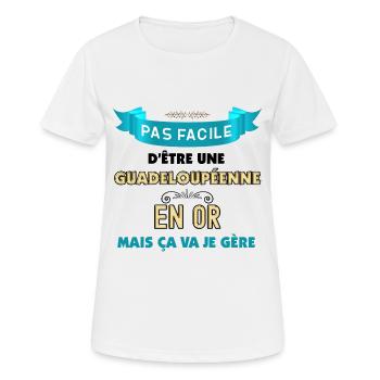 Ma Guadeloupéenne En Or Cadeau Femme - T-shirt respirant Femme - blanc - Devant - AI Model Female 172 dark (172cm)