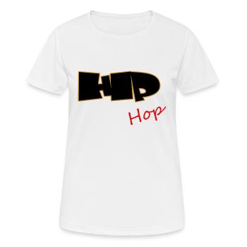 Hip Hop, Rap, Mic, MC, Breakdance - Frauen T-Shirt atmungsaktiv - Weiß - Vorne - AI Model Female 172 dark (172cm)