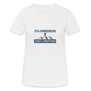 0% d’émission 100% d’émotion - T-shirt respirant Femme - blanc - Devant - AI Model Female 172 dark (172cm)