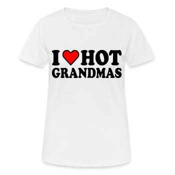I love hot grannies - Frauen T-Shirt atmungsaktiv - Weiß - Vorne - AI Model Female 172 dark (172cm)