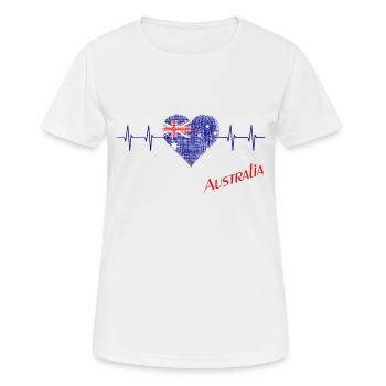 Australien Herz Herzschlag Australia - Frauen T-Shirt atmungsaktiv - Weiß - Vorne - AI Model Female 172 dark (172cm)
