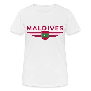 Malediven Fans: Exklusive Shirts - Frauen T-Shirt atmungsaktiv - Weiß - Vorne - AI Model Female 172 dark (172cm)
