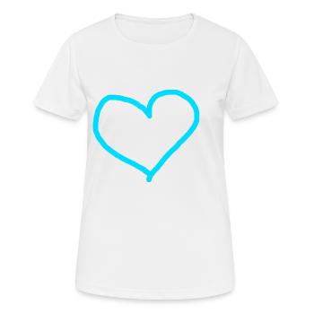 Heart Blue Light Blue Gift Idea Turquoise Cyan Love - Women's Breathable T-Shirt - white - Front - AI Model Female 172 dark (172cm)