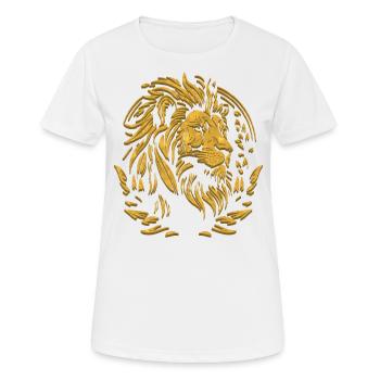 Lion d’or | Tête de Lion Or - T-shirt respirant Femme - blanc - Devant - AI Model Female 172 dark (172cm)