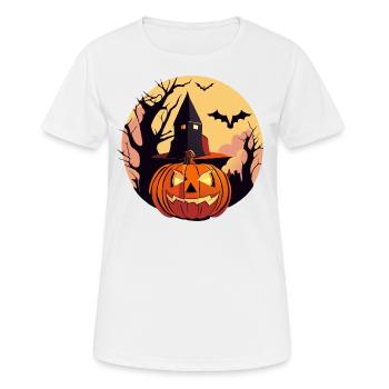 Verzauberte Halloween-Mondnacht - Frauen T-Shirt atmungsaktiv - Weiß - Vorne - AI Model Female 172 dark (172cm)