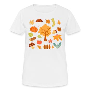 Fall Leaves Enjoy the Colorful Season - Women's Breathable T-Shirt - white - Front - AI Model Female 172 dark (172cm)
