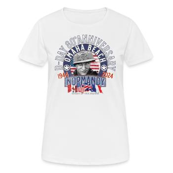 D DAY 80. Jahrestag in der Normandie - Frauen T-Shirt atmungsaktiv - Weiß - Vorne - AI Model Female 172 dark (172cm)
