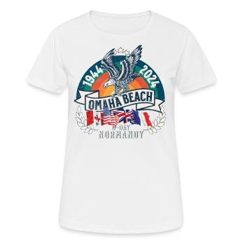 D DAY 80. Jahrestag Omaha Beach Normandie - Frauen T-Shirt atmungsaktiv - Weiß - Vorne - AI Model Female 172 dark (172cm)