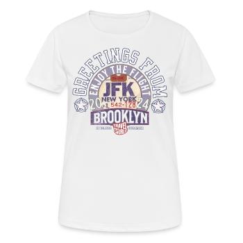 Grüße aus Brooklyn - Frauen T-Shirt atmungsaktiv - Weiß - Vorne - AI Model Female 172 dark (172cm)