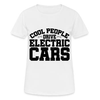 Cool People Drive Electric Cars 2 - Women's Breathable T-Shirt - white - Front - AI Model Female 172 dark (172cm)