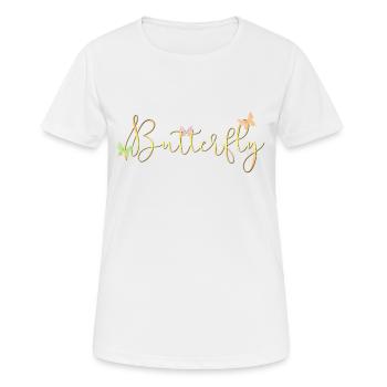 papillon | papillon - T-shirt respirant Femme - blanc - Devant - AI Model Female 172 dark (172cm)