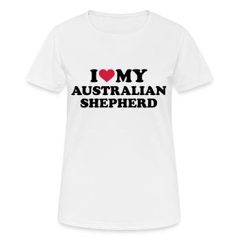 I love my Australian shepherd - T-shirt respirant Femme - blanc - Devant - AI Model Female 172 dark (172cm)